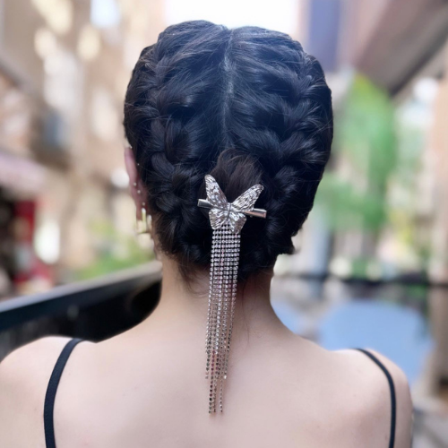 Baget Taşlı Silver Kelebek Toka