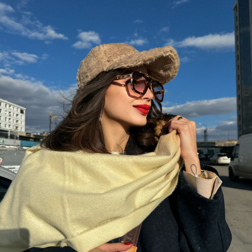 Açık Kahverengi Peluş Cap Şapka